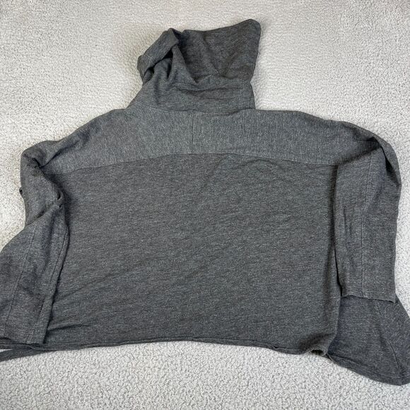 Eileen Fisher Cropped Sweater Womens M Gray Cowl Neck Curved Hem Sweatshirt - Picture 7 of 8
